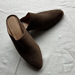 Able Brown Suede Pointed Mule Slides
